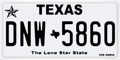 TX license plate DNW5860