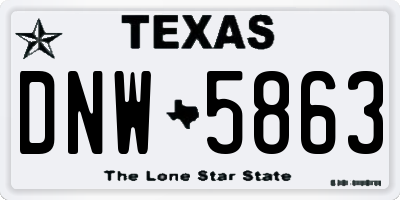 TX license plate DNW5863