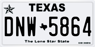 TX license plate DNW5864