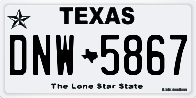 TX license plate DNW5867