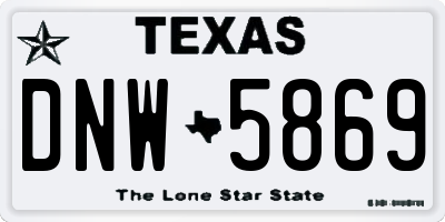 TX license plate DNW5869