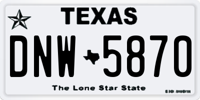 TX license plate DNW5870
