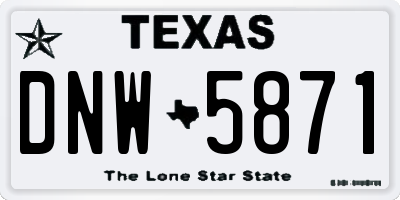 TX license plate DNW5871