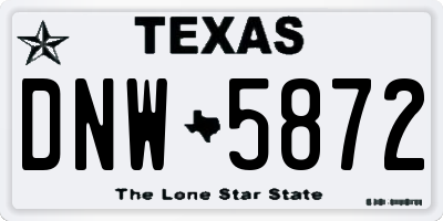 TX license plate DNW5872