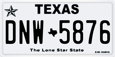 TX license plate DNW5876