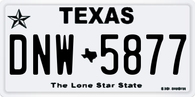 TX license plate DNW5877