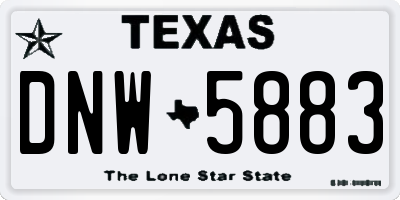 TX license plate DNW5883