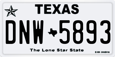 TX license plate DNW5893