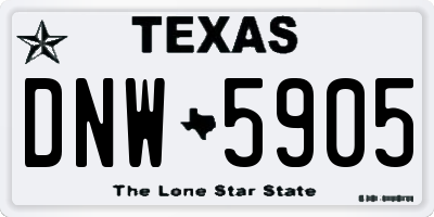 TX license plate DNW5905