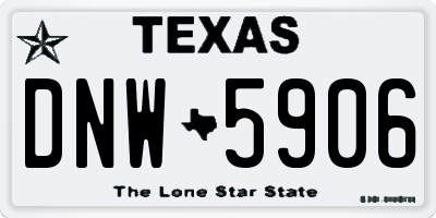 TX license plate DNW5906