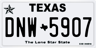 TX license plate DNW5907