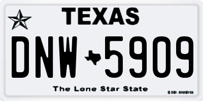 TX license plate DNW5909