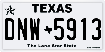 TX license plate DNW5913