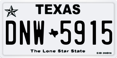 TX license plate DNW5915