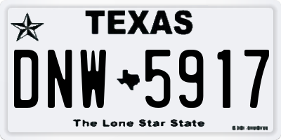 TX license plate DNW5917