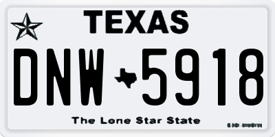 TX license plate DNW5918