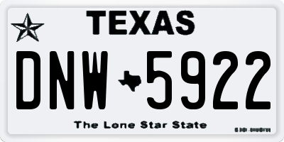 TX license plate DNW5922