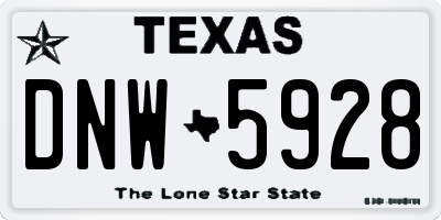 TX license plate DNW5928