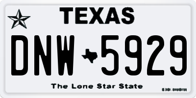 TX license plate DNW5929