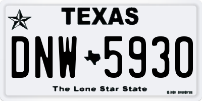 TX license plate DNW5930