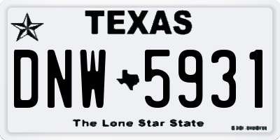 TX license plate DNW5931