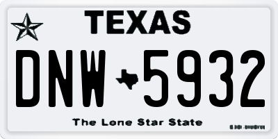 TX license plate DNW5932