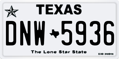 TX license plate DNW5936