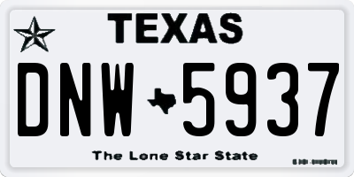 TX license plate DNW5937