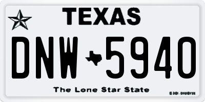 TX license plate DNW5940