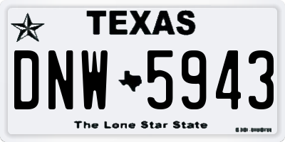 TX license plate DNW5943