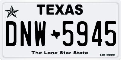 TX license plate DNW5945