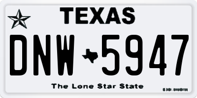TX license plate DNW5947