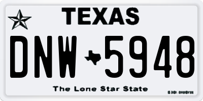 TX license plate DNW5948