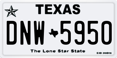 TX license plate DNW5950