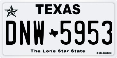 TX license plate DNW5953