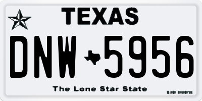 TX license plate DNW5956
