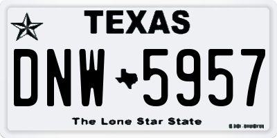 TX license plate DNW5957