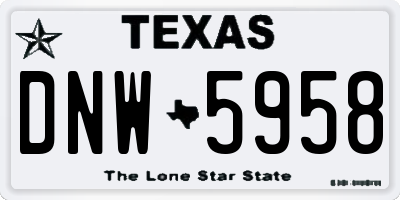 TX license plate DNW5958