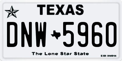 TX license plate DNW5960