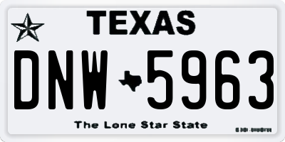 TX license plate DNW5963