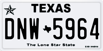 TX license plate DNW5964