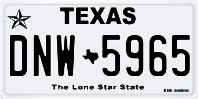 TX license plate DNW5965