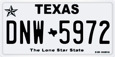 TX license plate DNW5972