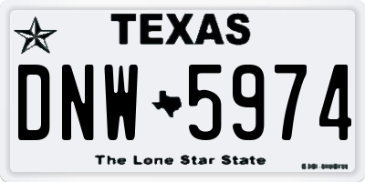 TX license plate DNW5974