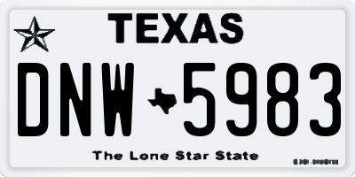 TX license plate DNW5983