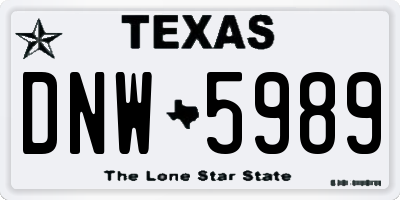 TX license plate DNW5989