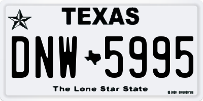 TX license plate DNW5995