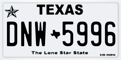 TX license plate DNW5996