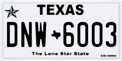 TX license plate DNW6003