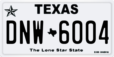 TX license plate DNW6004